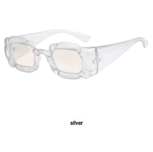 Silver square shaped, tinted sunglasses,NEW